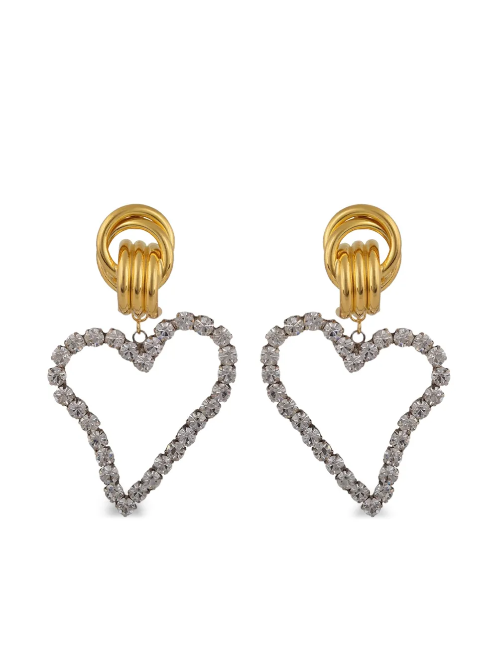 MAYOL heart-shaped crystal earrings | Gold | Image 1