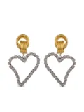 MAYOL heart-shaped crystal earrings - Gold