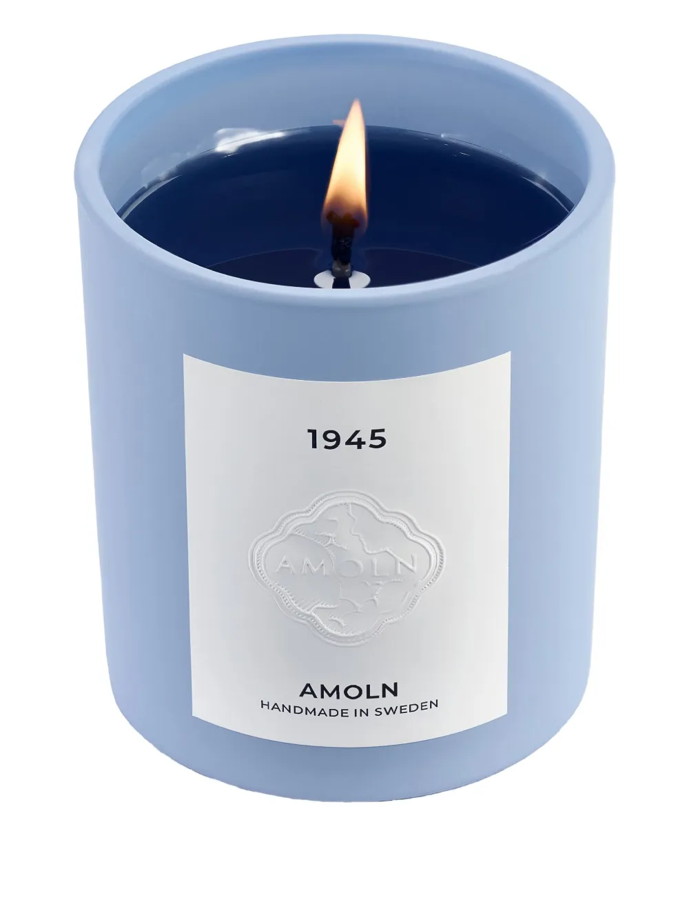 Amoln 1945 embossed-logo candle (270g) - Blauw