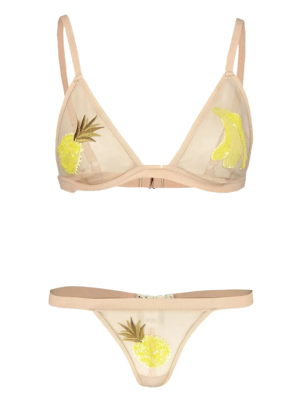 For Love And Lemons sequin-embellished triangle triangle bra - ニュートラル For Love And Lemons sequin-embellished triangle triangle bra - ニュートラル