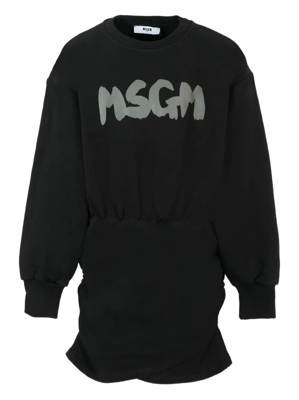 MSGM Kids logo-print drawstring dress Zwart
