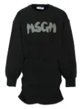 MSGM Kids logo-print drawstring dress - Black