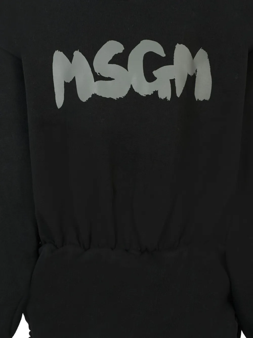 MSGM Kids logo-print drawstring dress Zwart