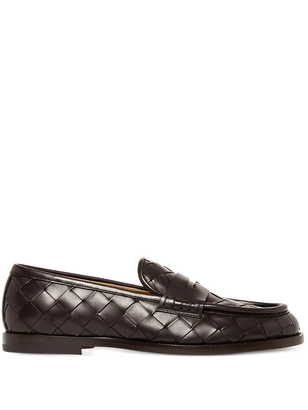 Scarosso woven-leather loafers Brown