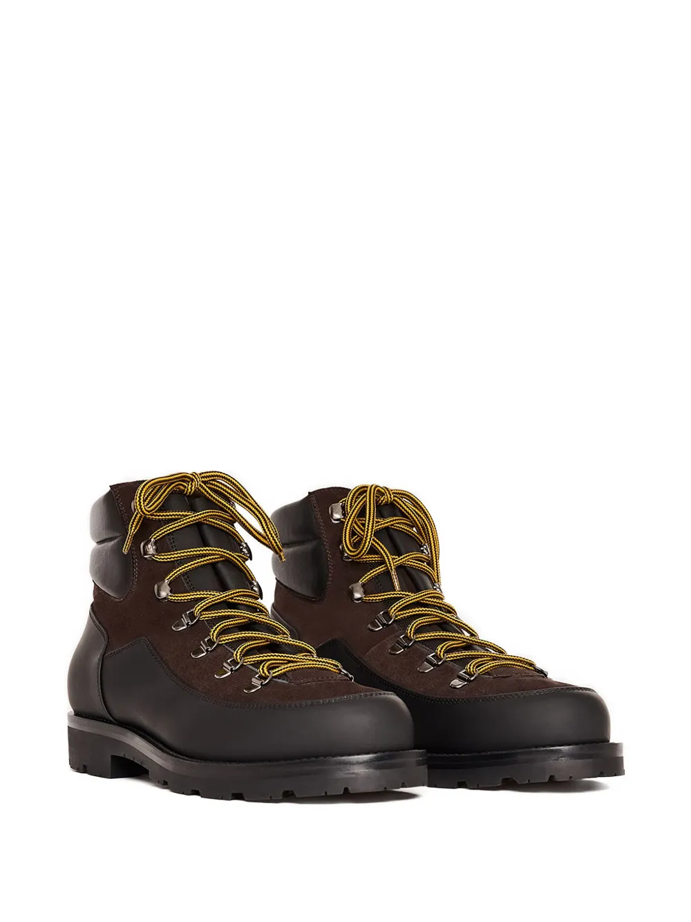 Scarosso leather suede lace-up boots Brown
