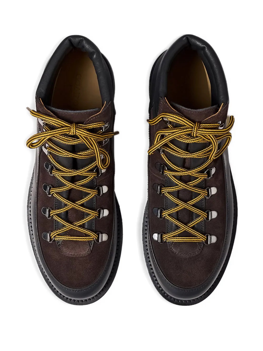 Scarosso leather suede lace-up boots Brown