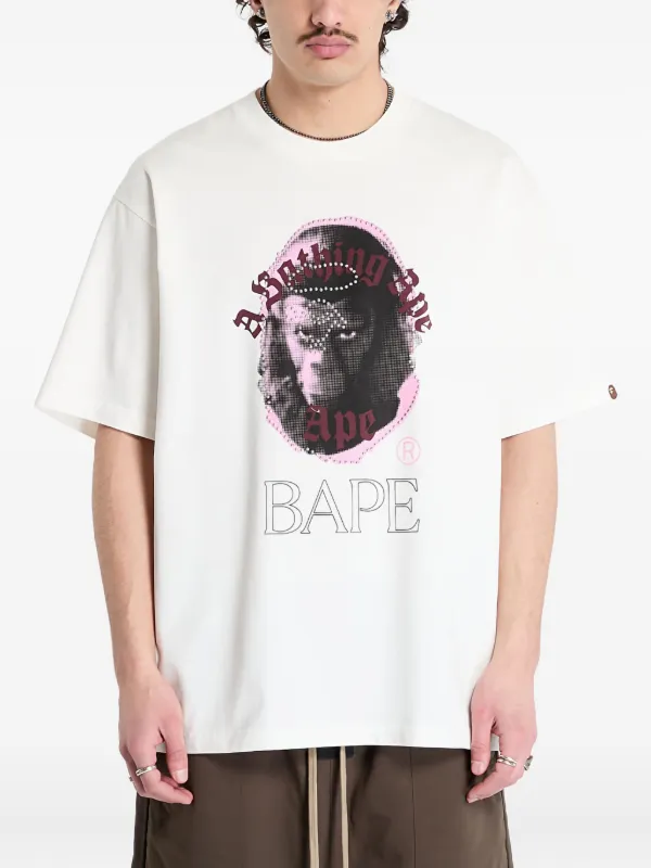 A BATHING APE® ラインストーンエイプヘッド Tシャツ | ホワイト