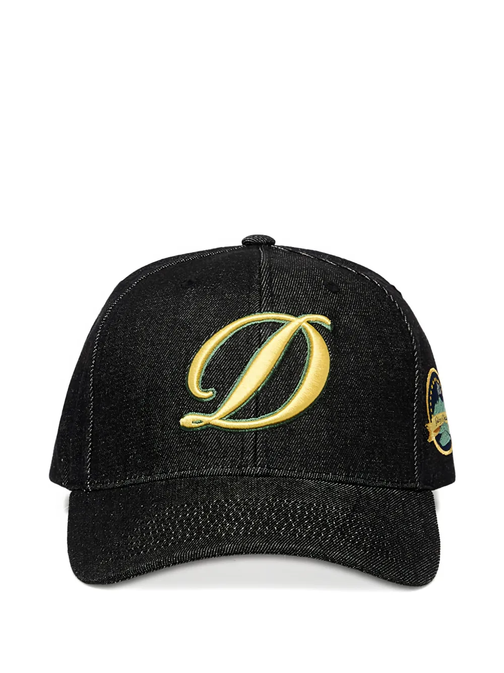 Dime Cursive D Embroidered Baseball Cap In Black