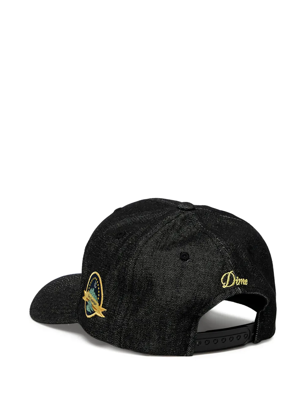 Dime Cursive D Embroidered Baseball Cap In Black