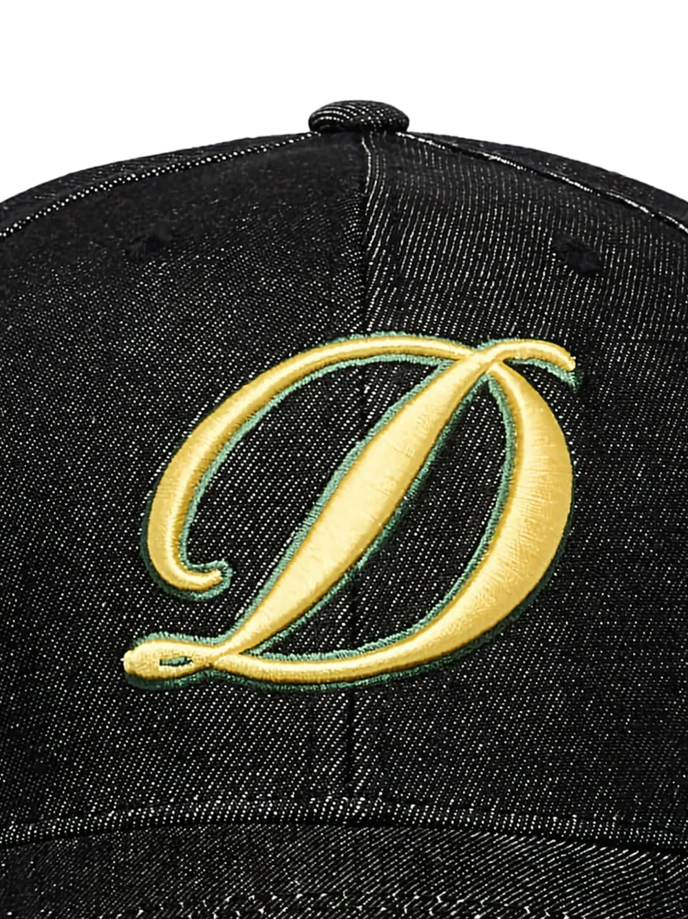 Dime Cursive D Embroidered Baseball Cap In Black