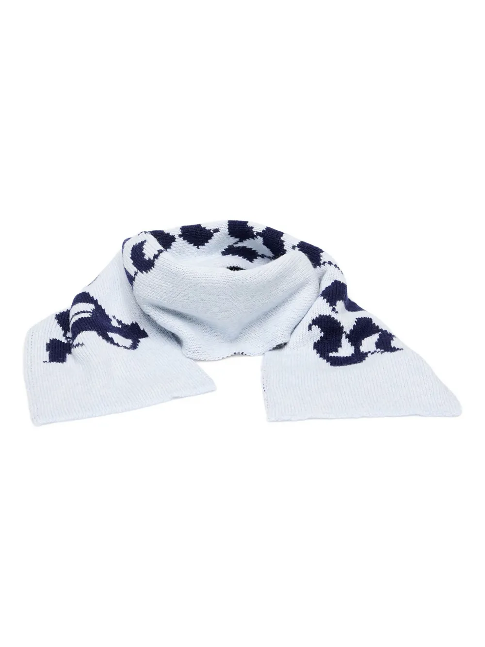 Palm Angels Logo-jacquard Knit Scarf In White