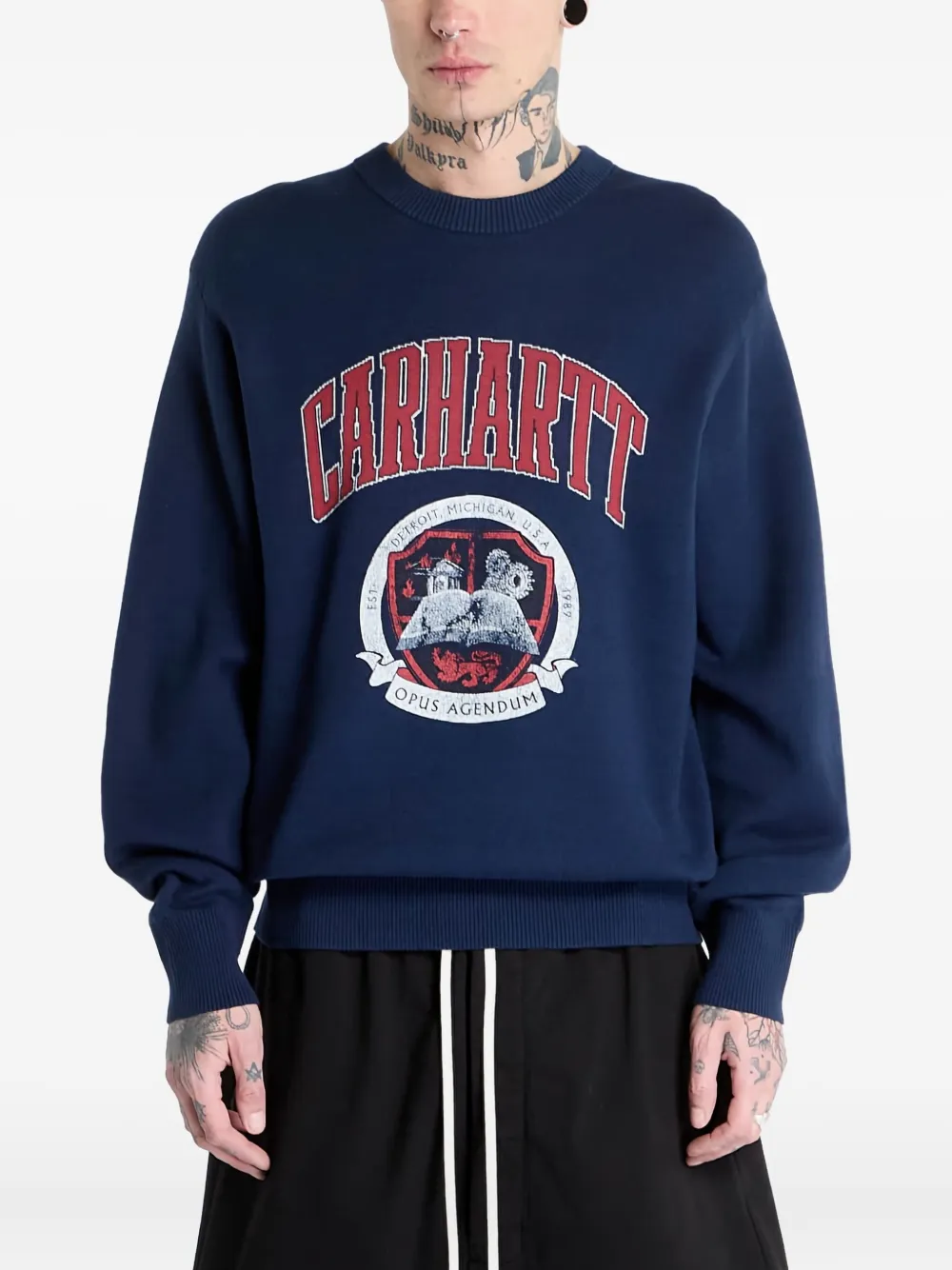 Carhartt WIP college-logo sweater Blauw