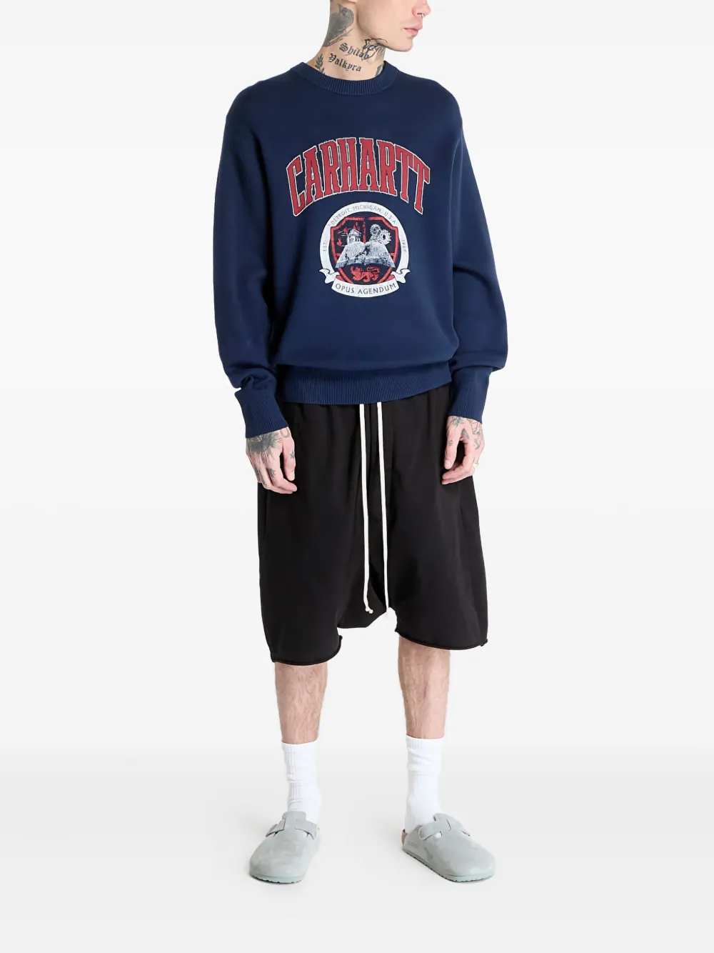 Carhartt WIP college-logo sweater Blauw