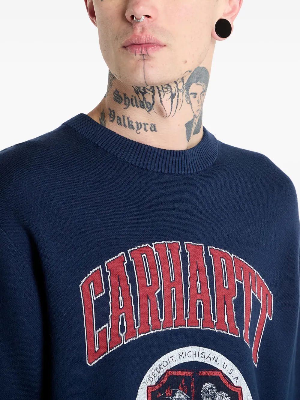 Carhartt WIP college-logo sweater Blauw