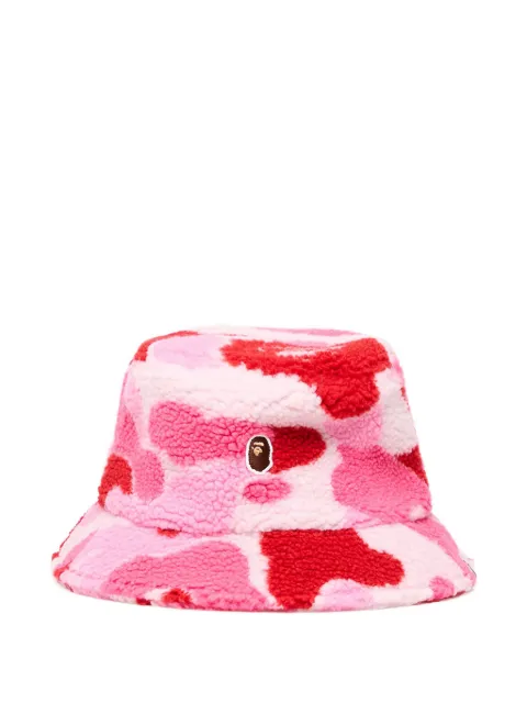 A BATHING APE® camo boa fleece bucket hat