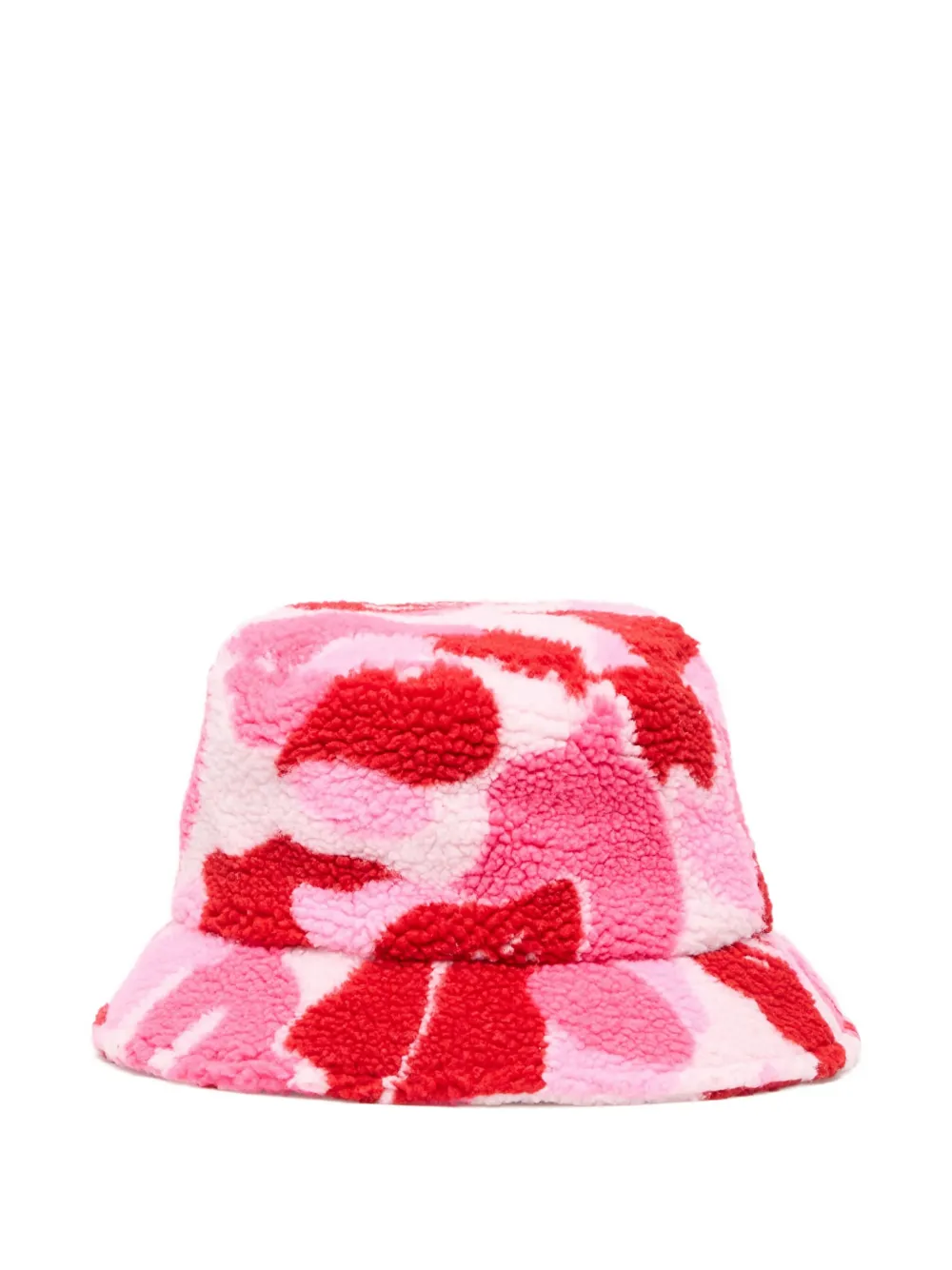 A Bathing Ape Camo Boa Fleece Bucket Hat In Pink