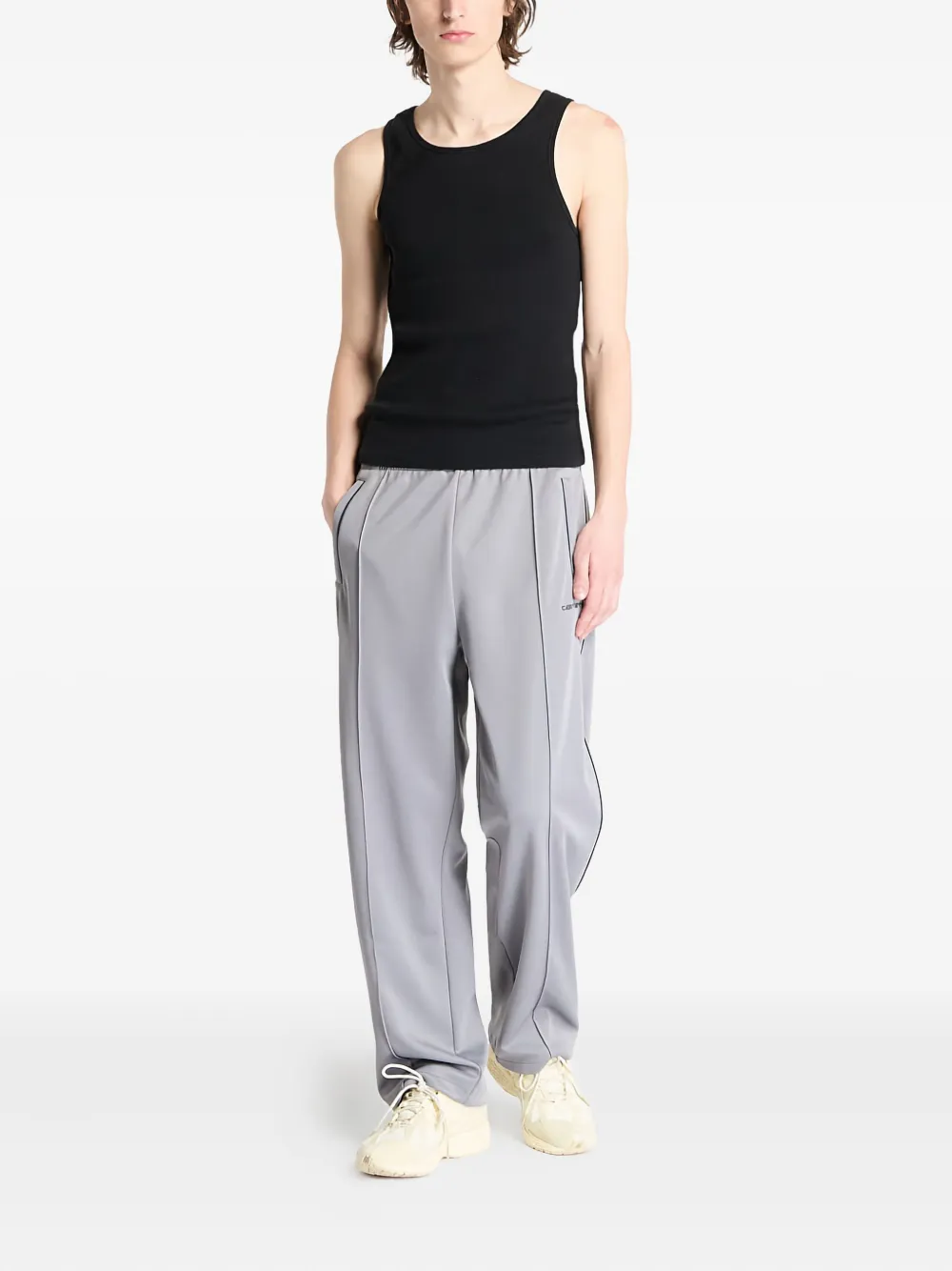 Carhartt WIP embroidered-logo trousers Grijs