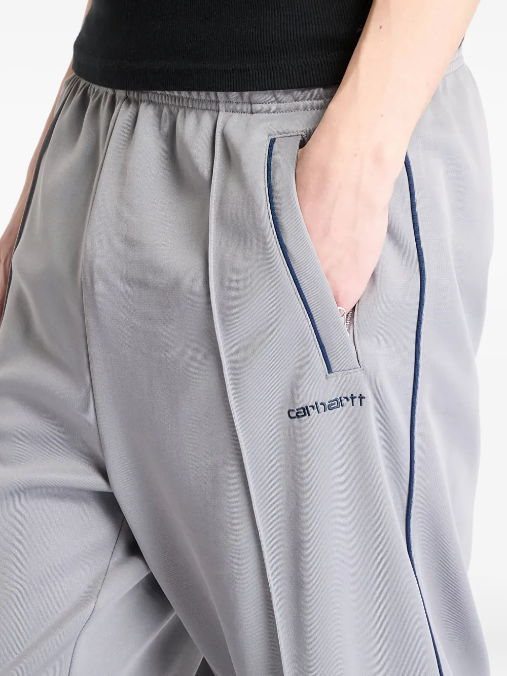 Carhartt WIP embroidered-logo trousers Grijs