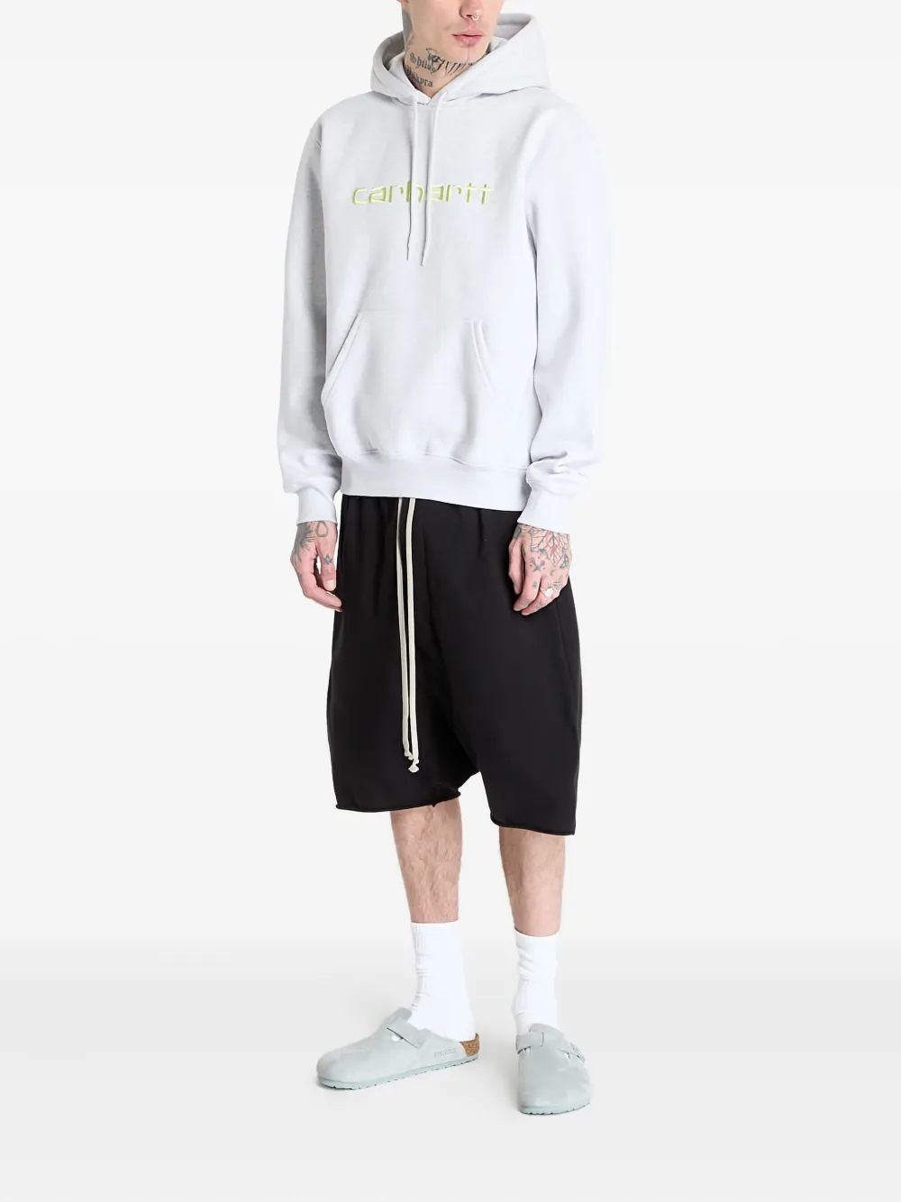 Carhartt WIP logo-embroidered hoodie sweatshirt Grijs