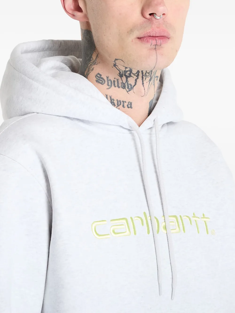 Carhartt WIP logo-embroidered hoodie sweatshirt Grijs