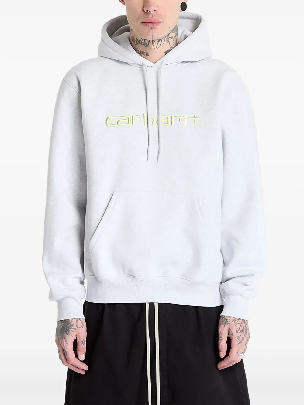 Carhartt WIP logo-embroidered hoodie sweatshirt Grijs