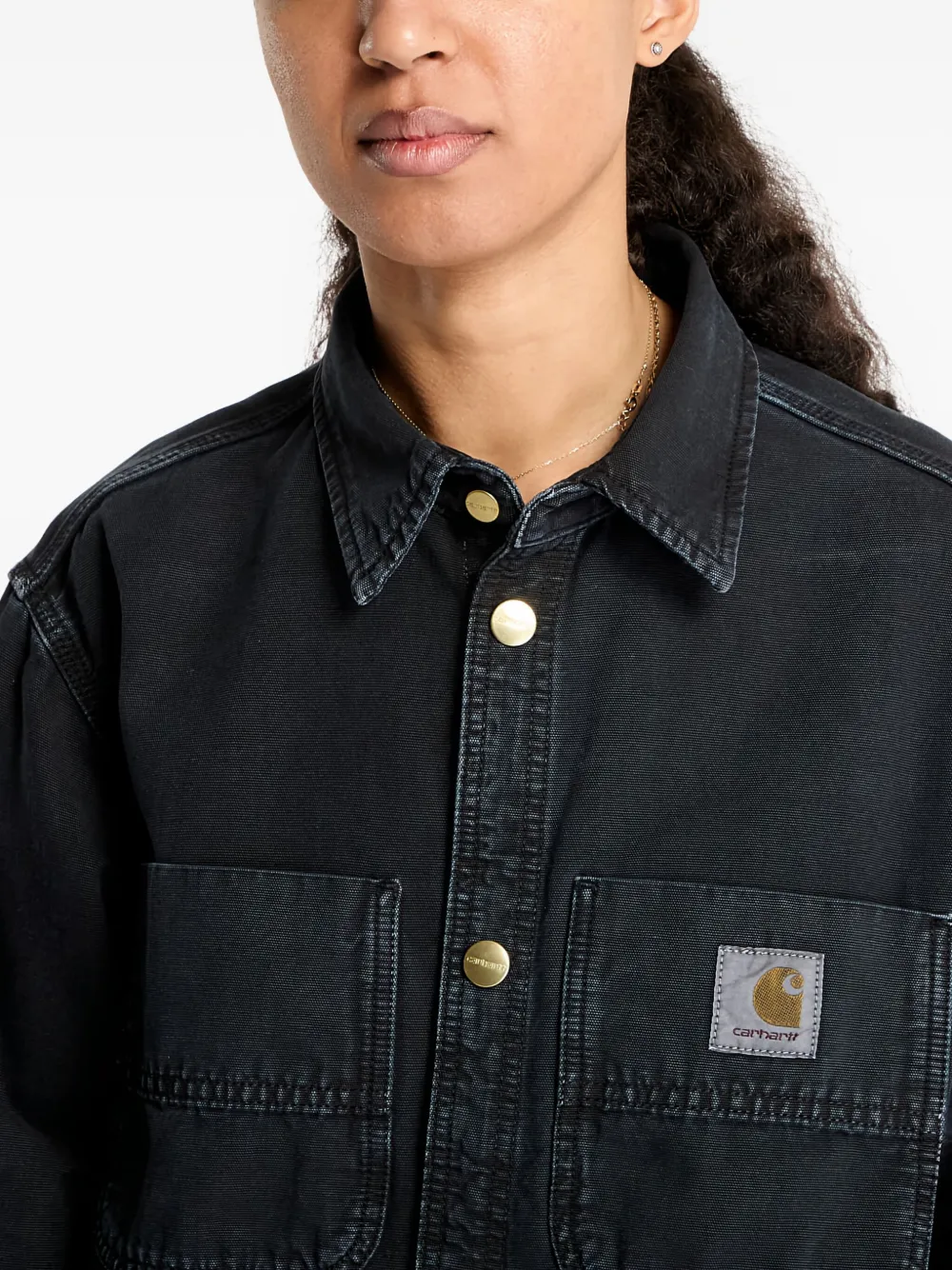 Carhartt WIP Shirtjack met zakdetail en knopen Zwart
