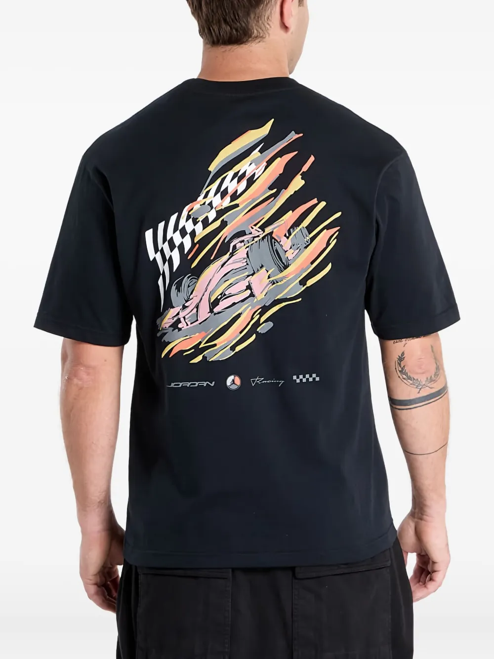 Jordan T-shirt met grafische raceauto-print Zwart