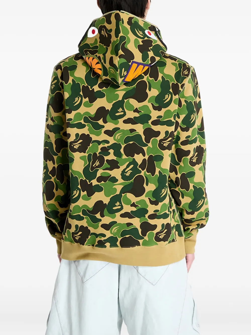 A Bathing Ape Shark-pattern Half-zip Pullover In Multi