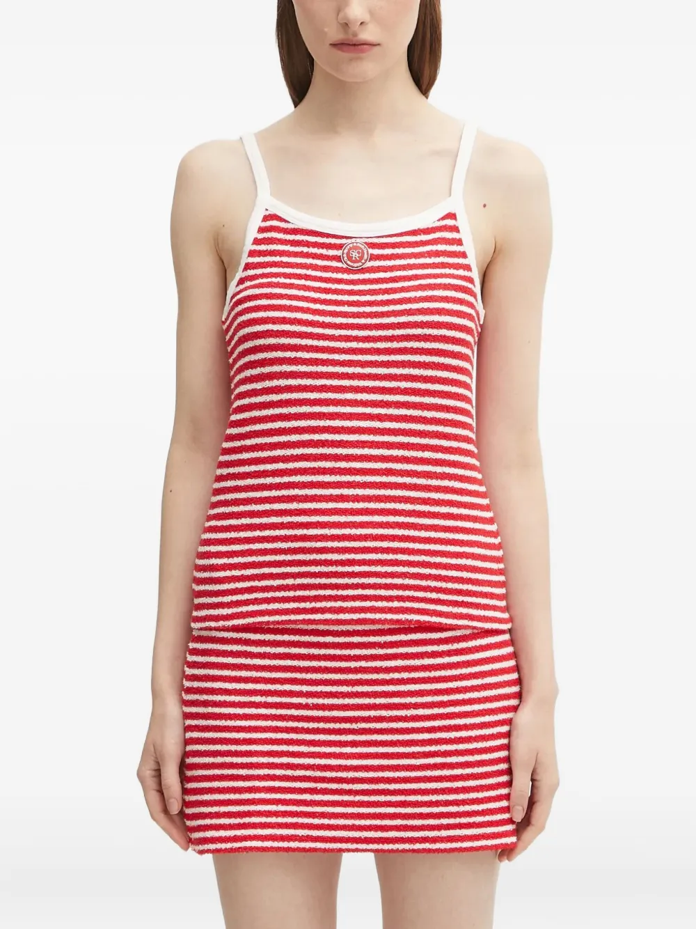 Sporty & Rich Gestreepte tanktop met spaghettibandjes Rood