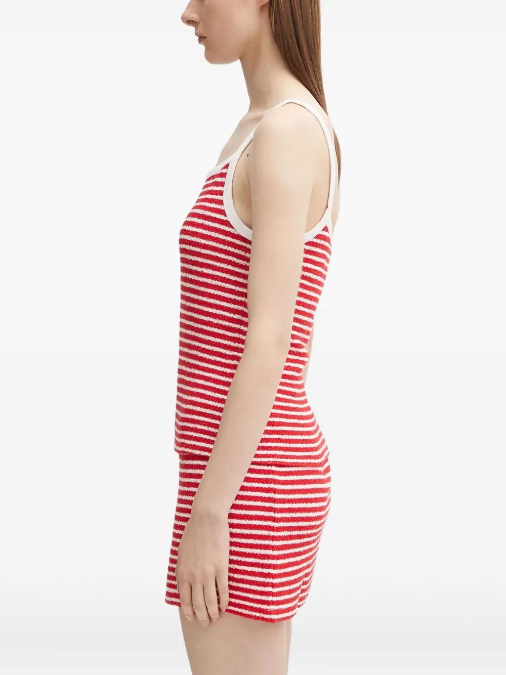 Sporty & Rich Gestreepte tanktop met spaghettibandjes Rood
