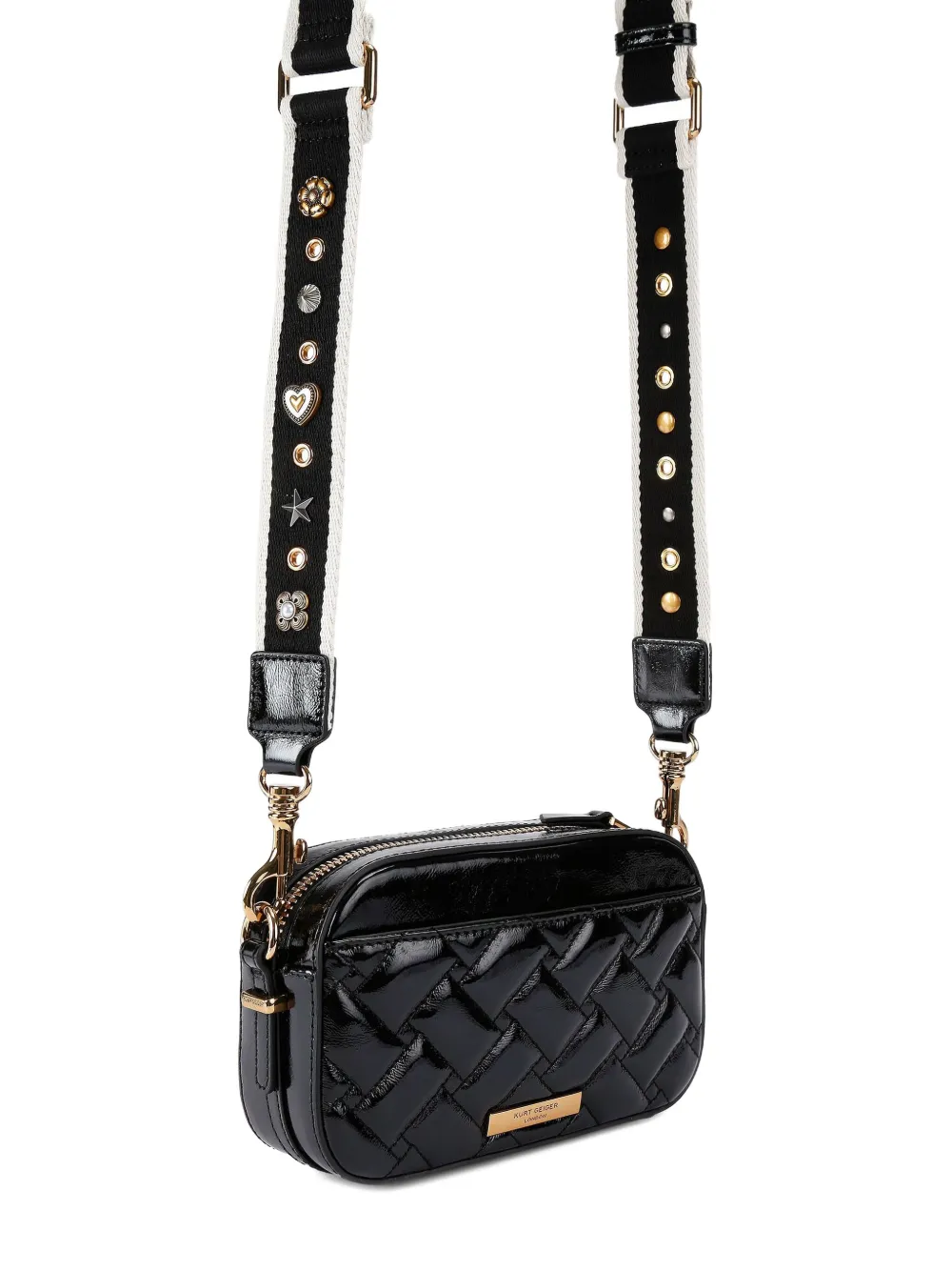 Kurt Geiger Kensington Leather Cross Body Bag In Black