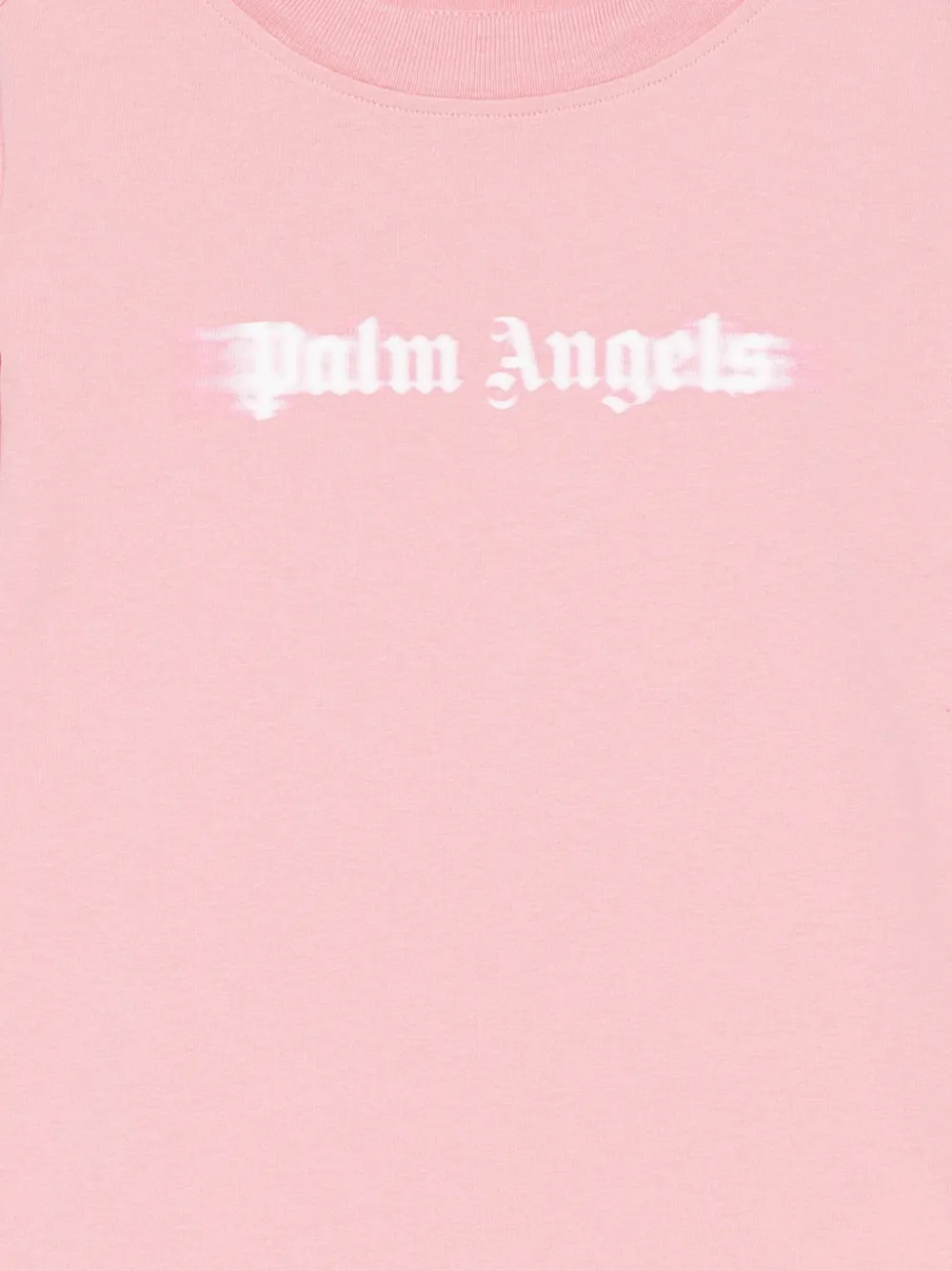 Palm Angels Kids blurred-logo cotton T-shirt Roze