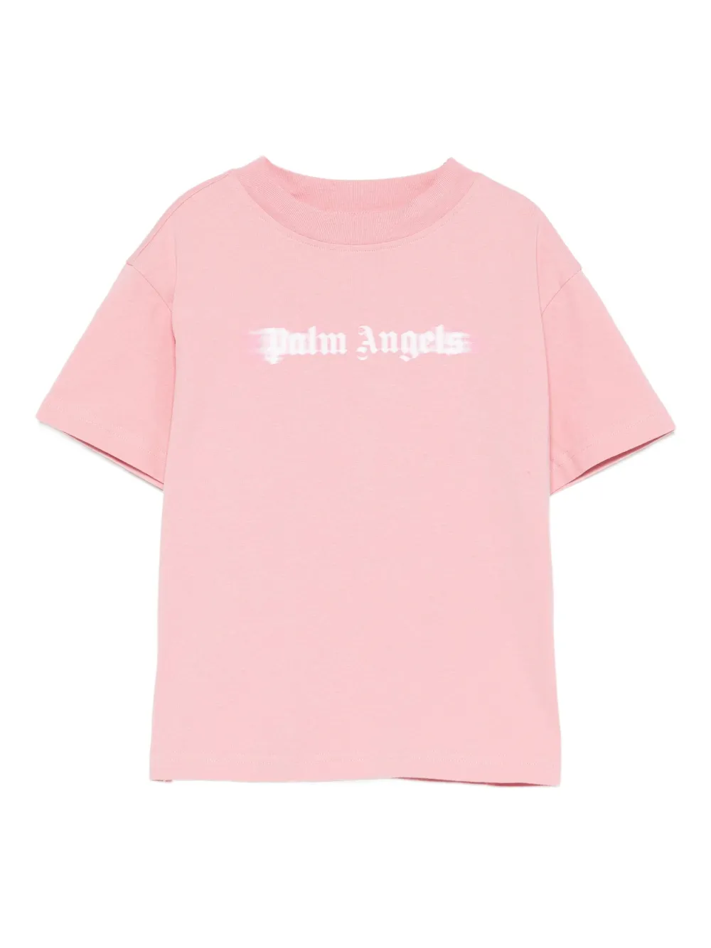 Palm Angels Kids blurred-logo cotton T-shirt Roze