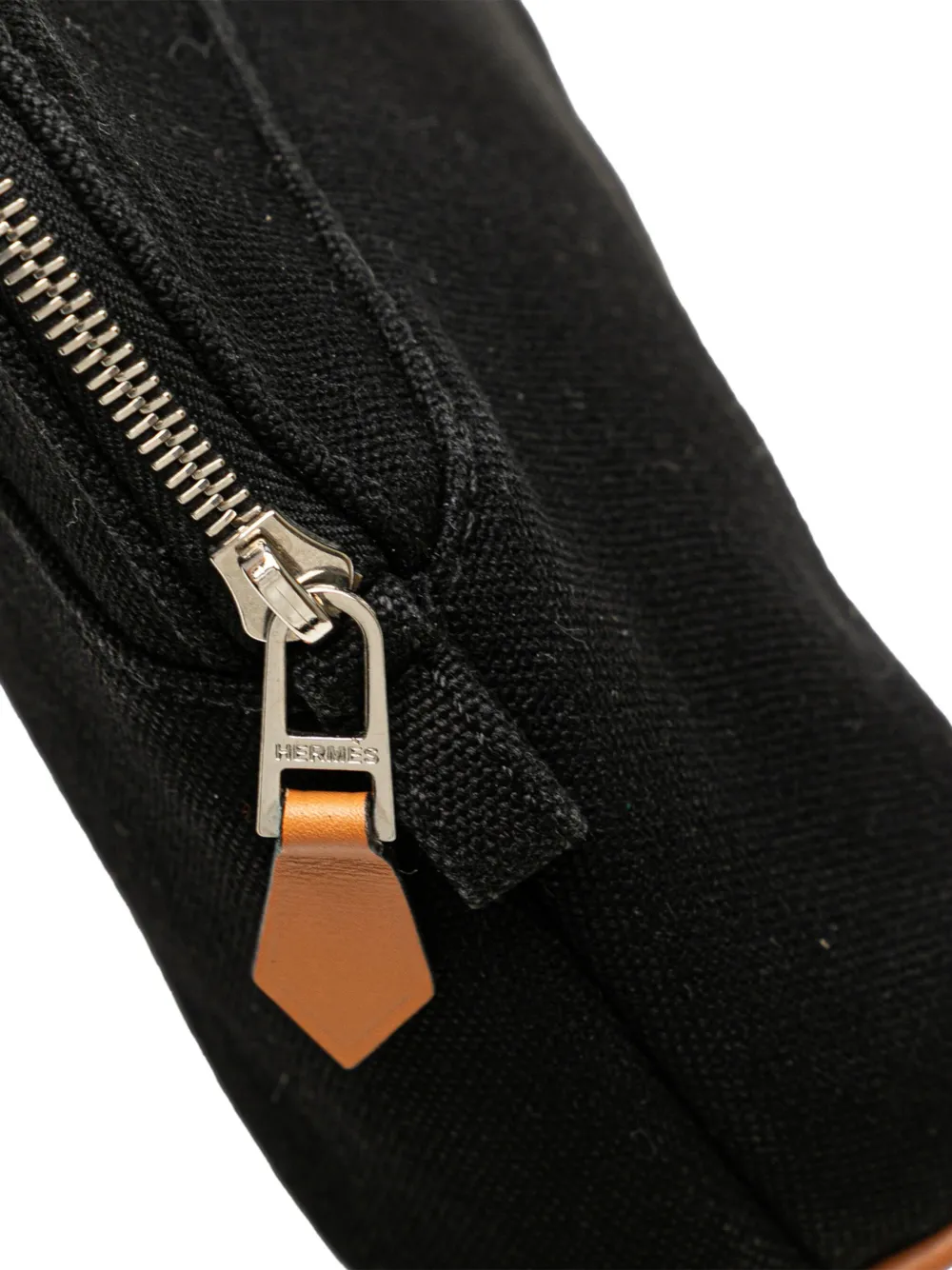 Pre-owned Hermes 1990-2010 Toile Bolide Trousse De Voyage Pm Pouch In Black