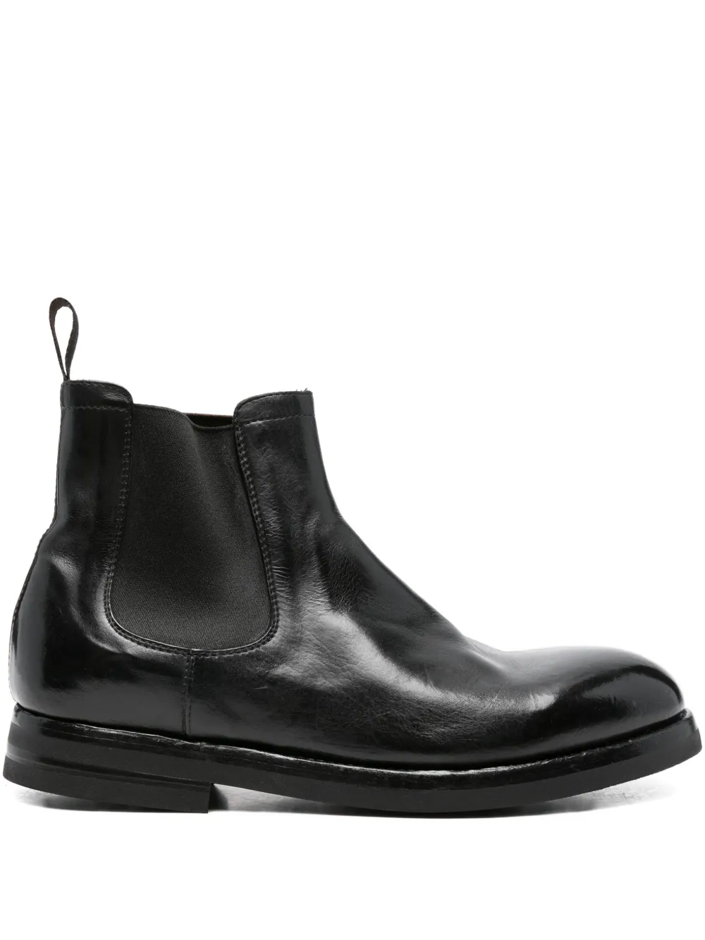 Green George elasticated-panel leather chelsea boots Black