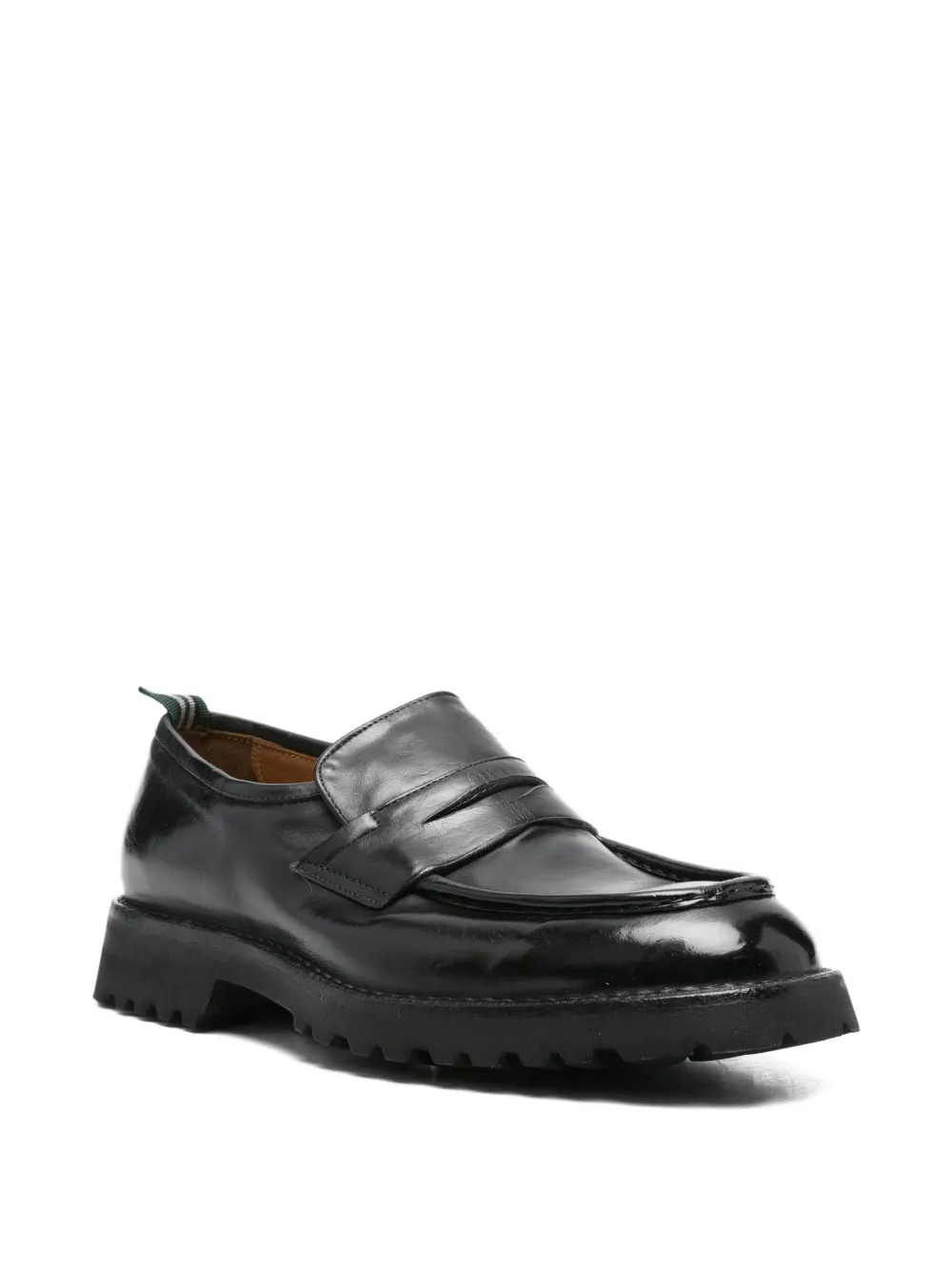 Green George leather loafers - Zwart