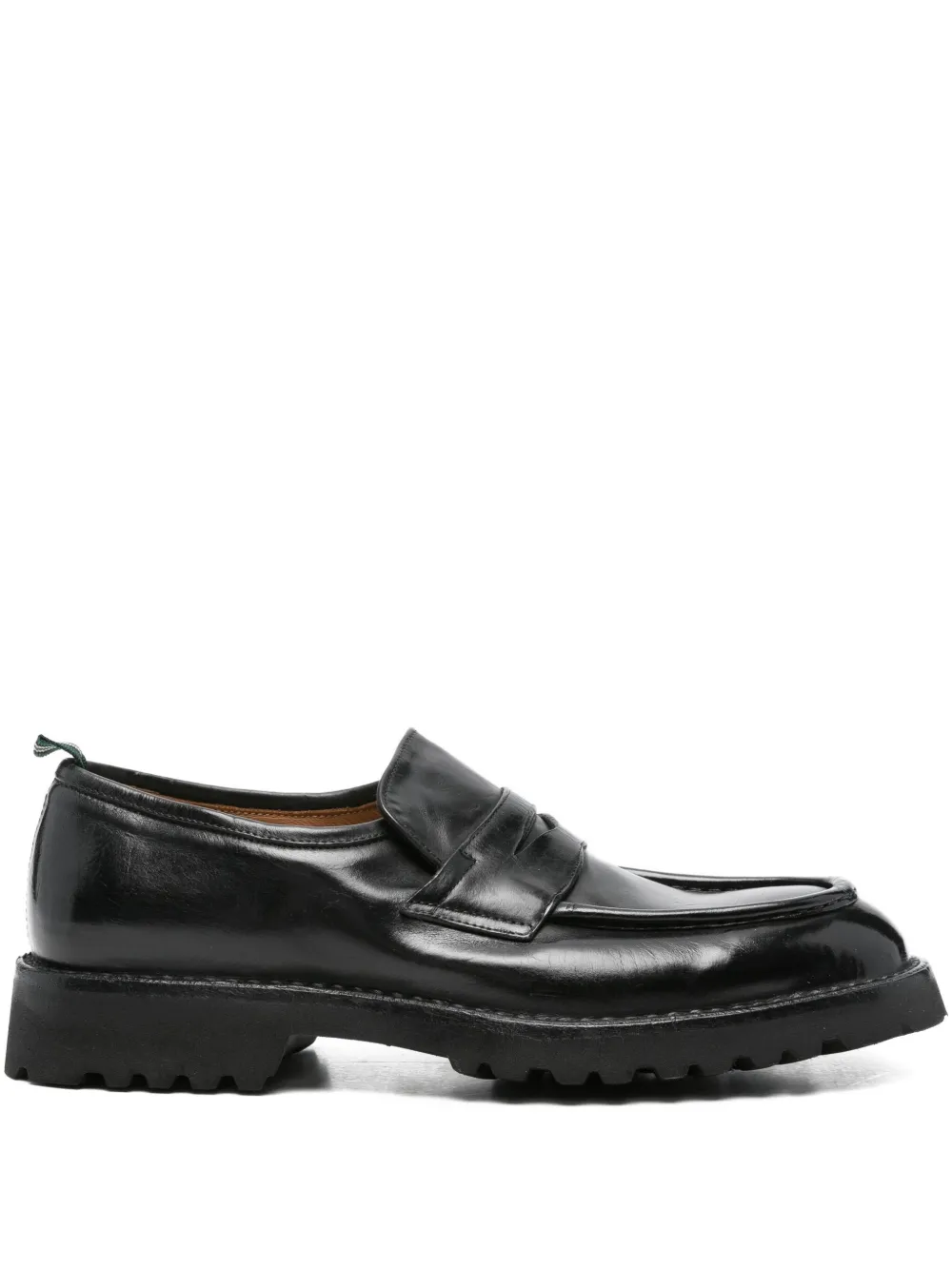 Green George leather loafers Black