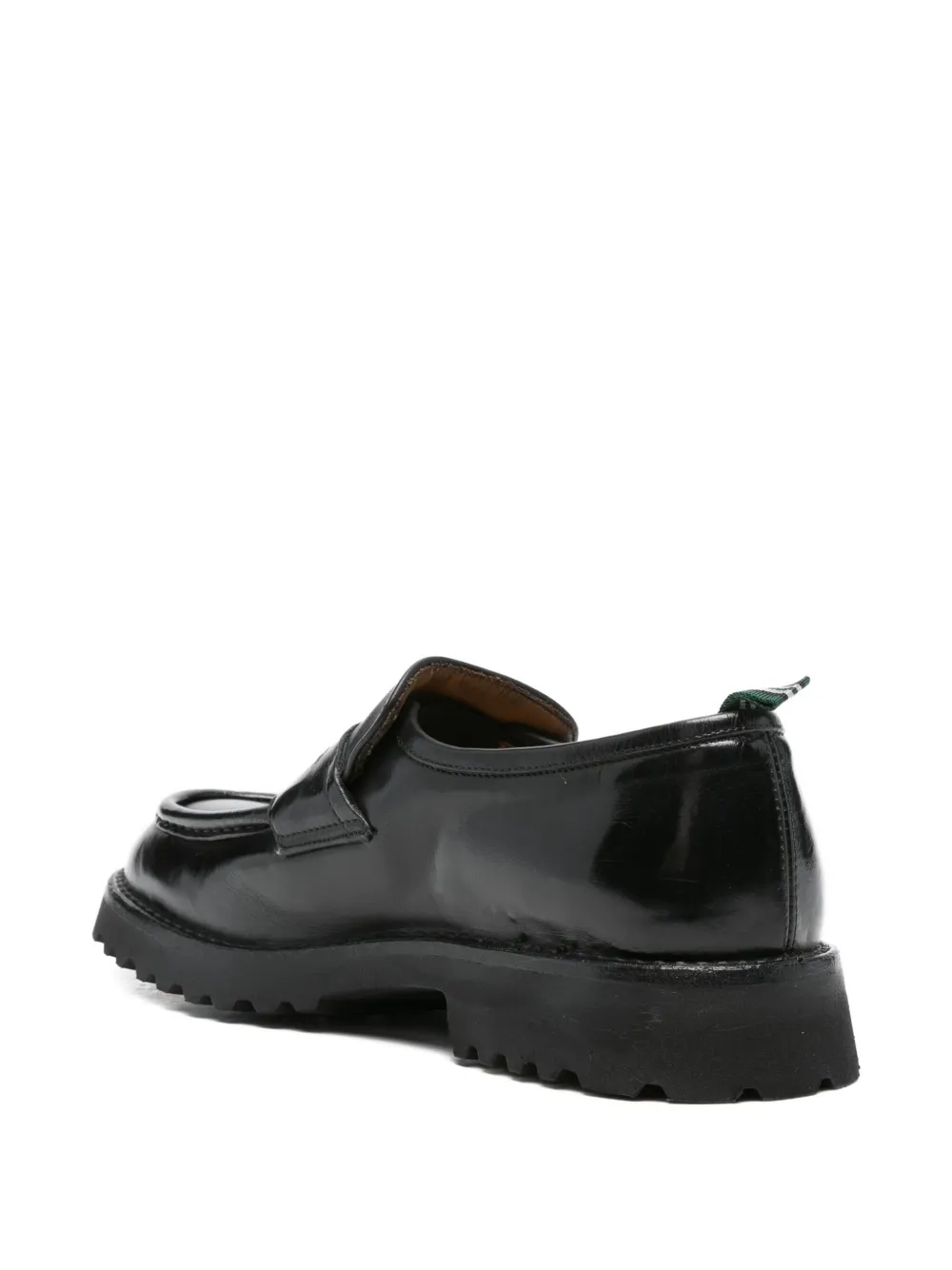Green George leather loafers Black