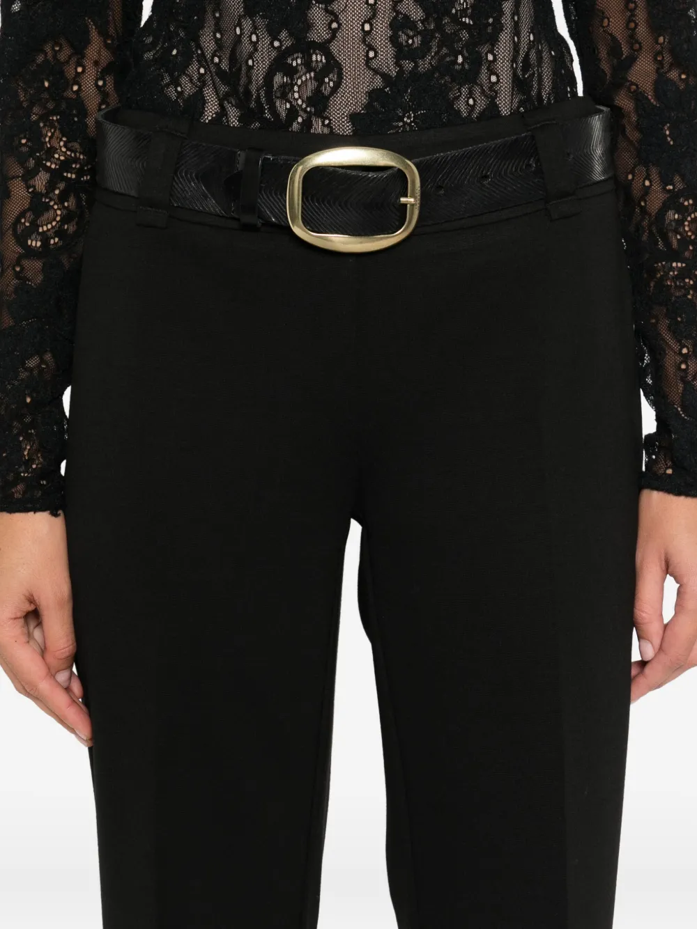 Twinset Knitted Flared Trousers In Black