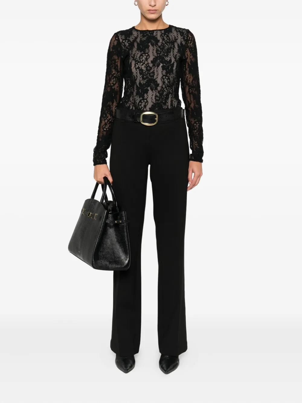 TWINSET knitted flared trousers - Zwart