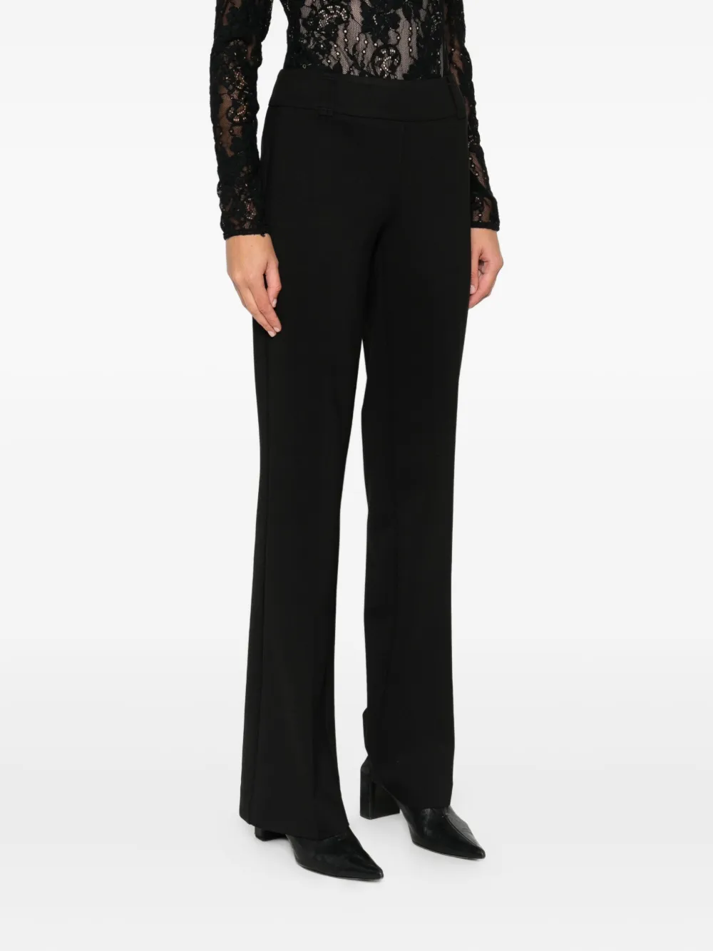 Twinset Knitted Flared Trousers In Black