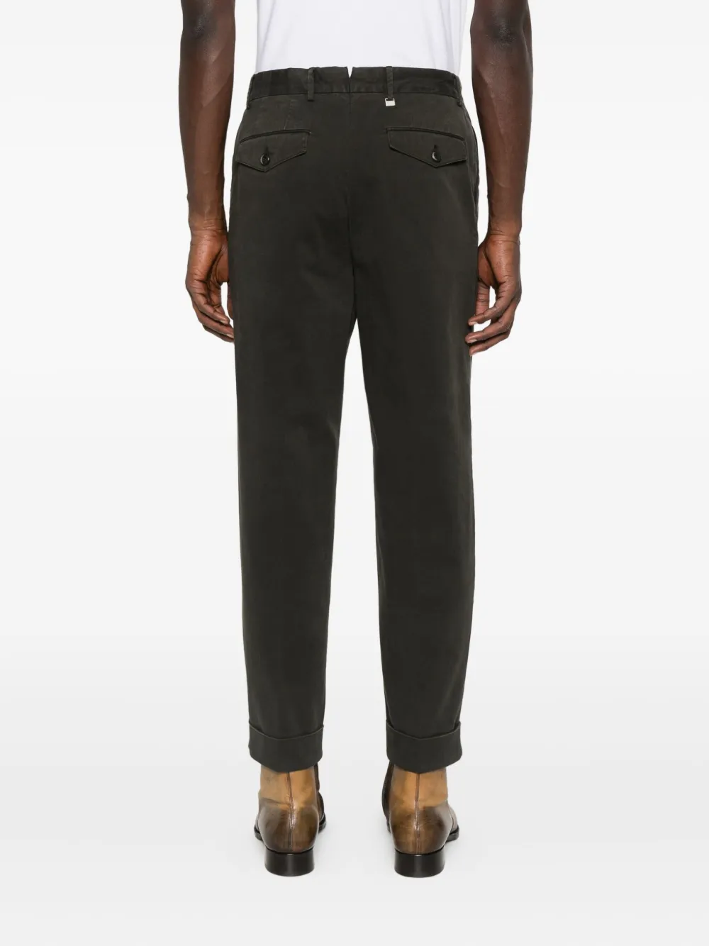 Pt Torino Pleated Cuffed Trousers In Black