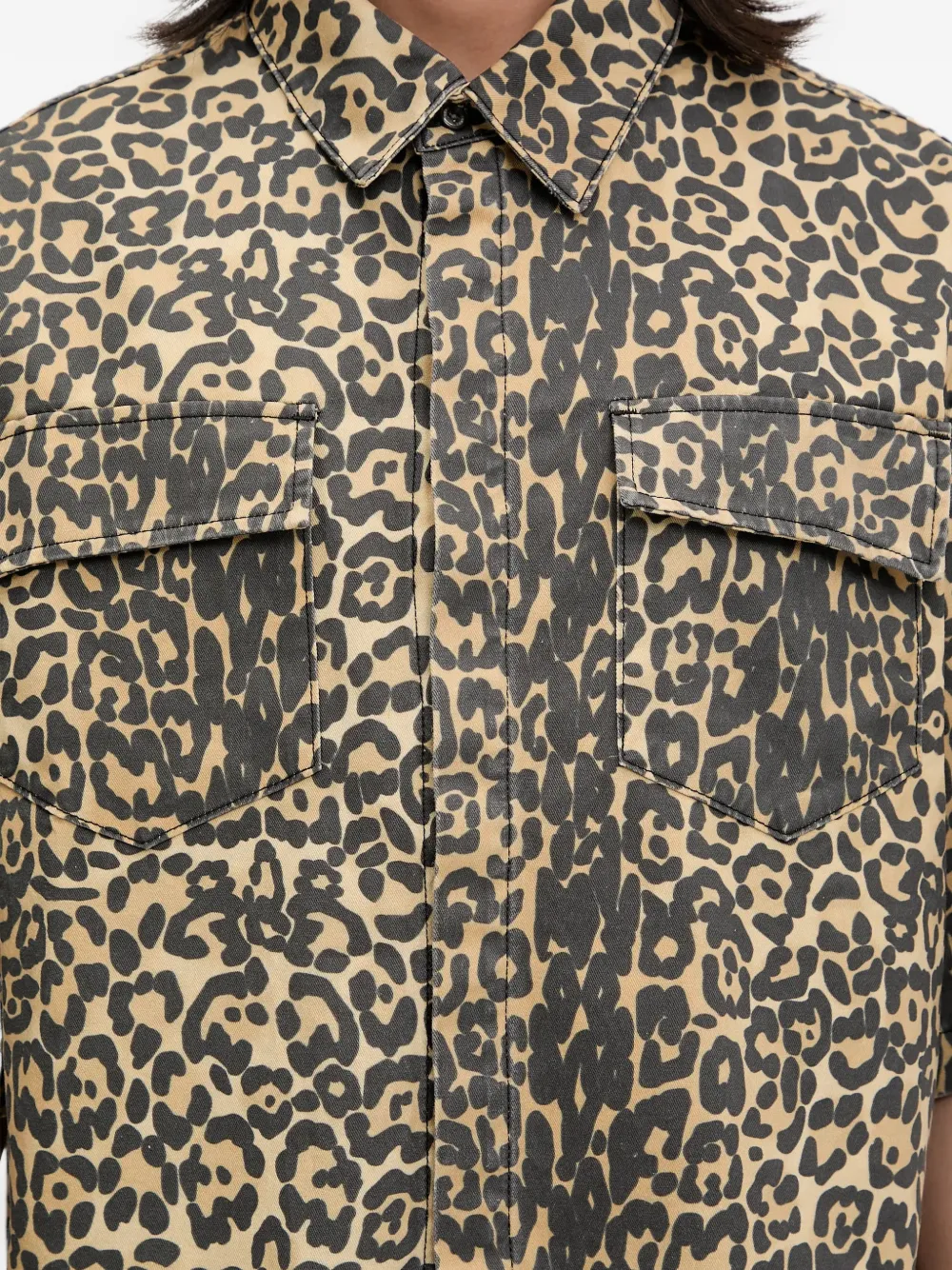 RHUDE Overhemd met klepzak en dierenprint Zwart