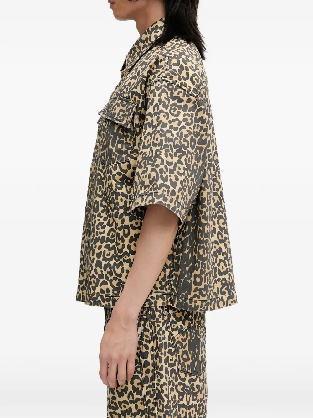 RHUDE Overhemd met klepzak en dierenprint Zwart