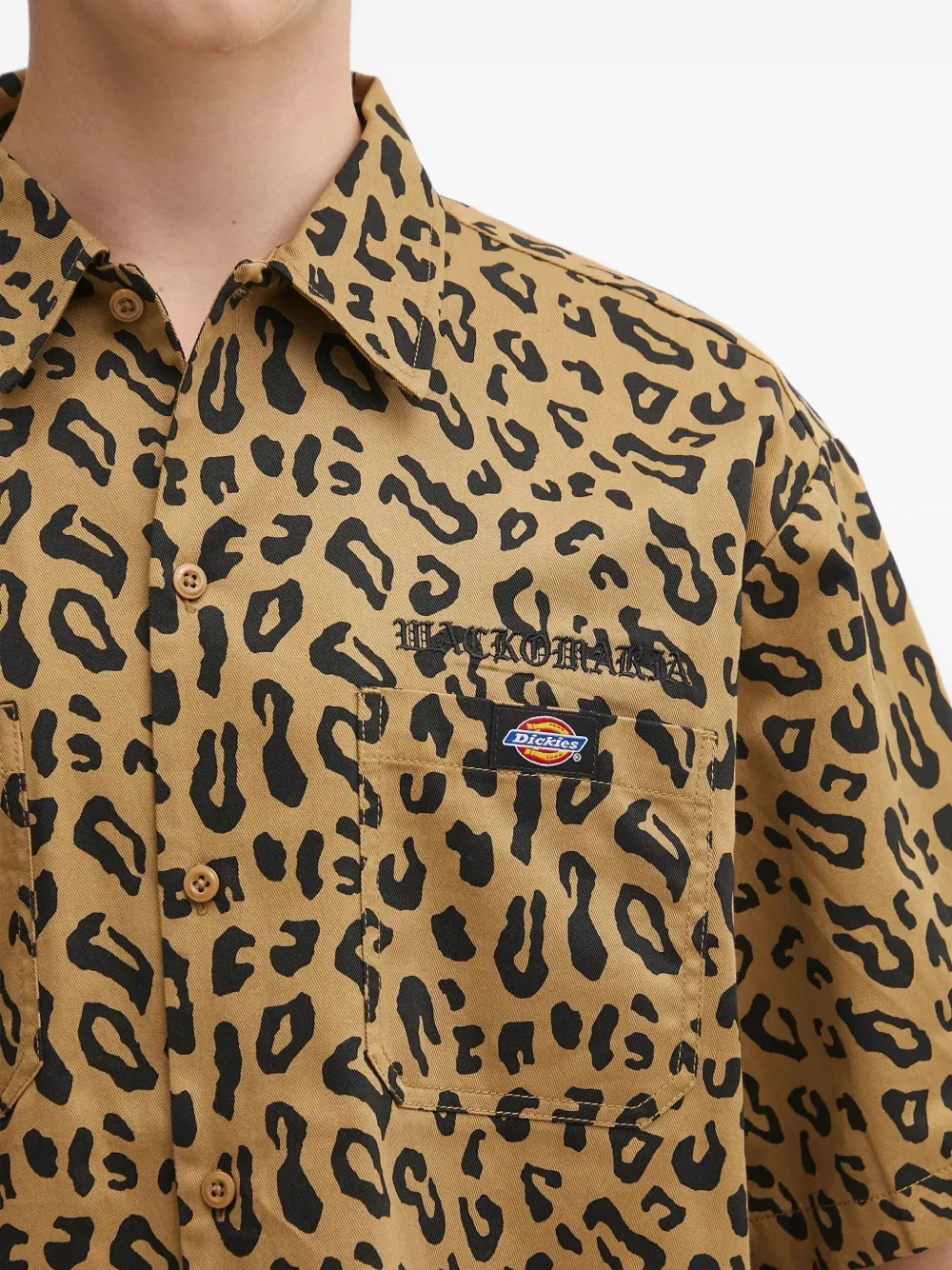 Wacko Maria Leopard-print Short-sleeves Shirt In Brown