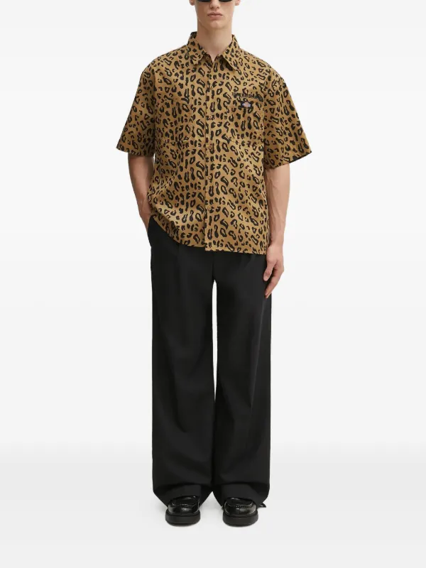 WACKO MARIA leopard-print short-sleeves Shirt | Brown | FARFETCH