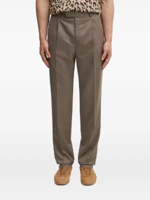 WACKO MARIA ZEGNA PLEATED TROUSERS M カーキ WACKO MARIA pinstripe-pattern Pleated Trousers | Black | FARFETCH PL