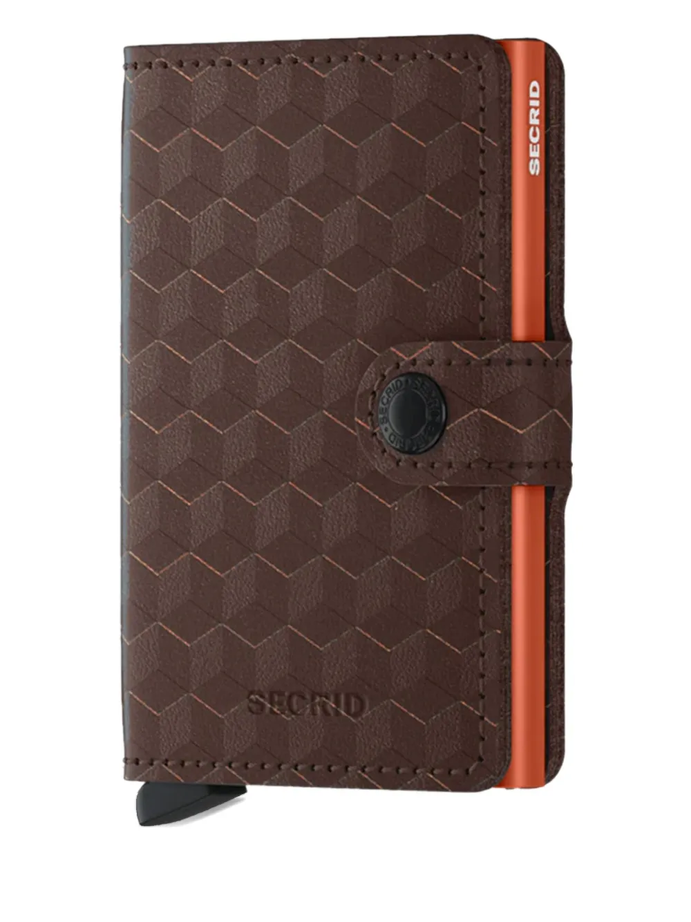 Secrid Geometric-pattern Leather Cardholder In Brown