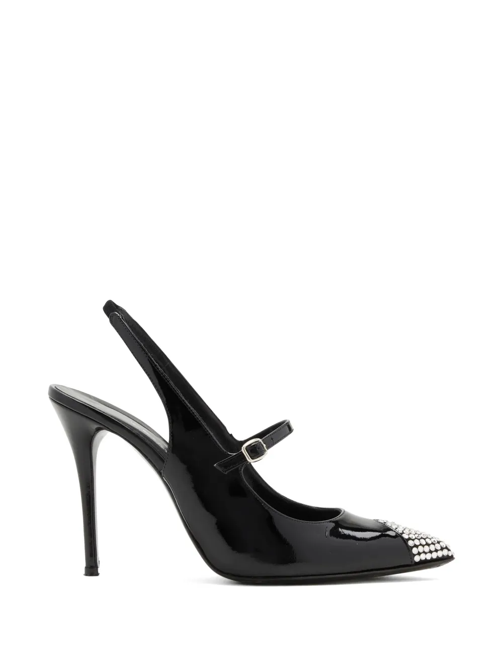 Alessandra Rich embellished slingback sandals - Nero