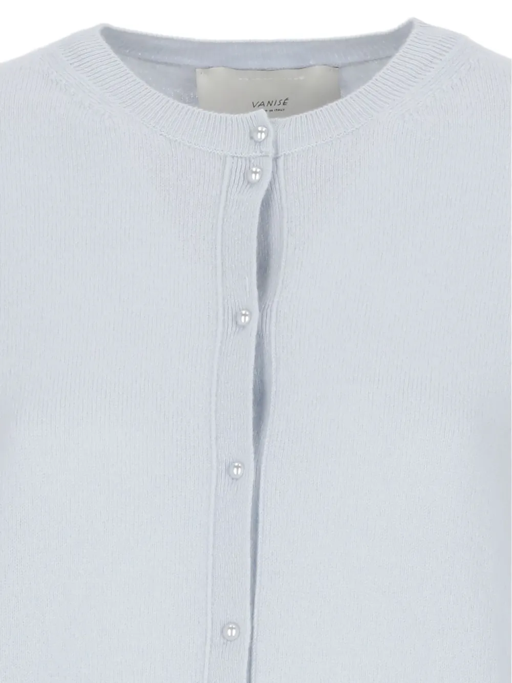 Vanisé Cashmere Long Sleeve Cardigan Pockets In Blue